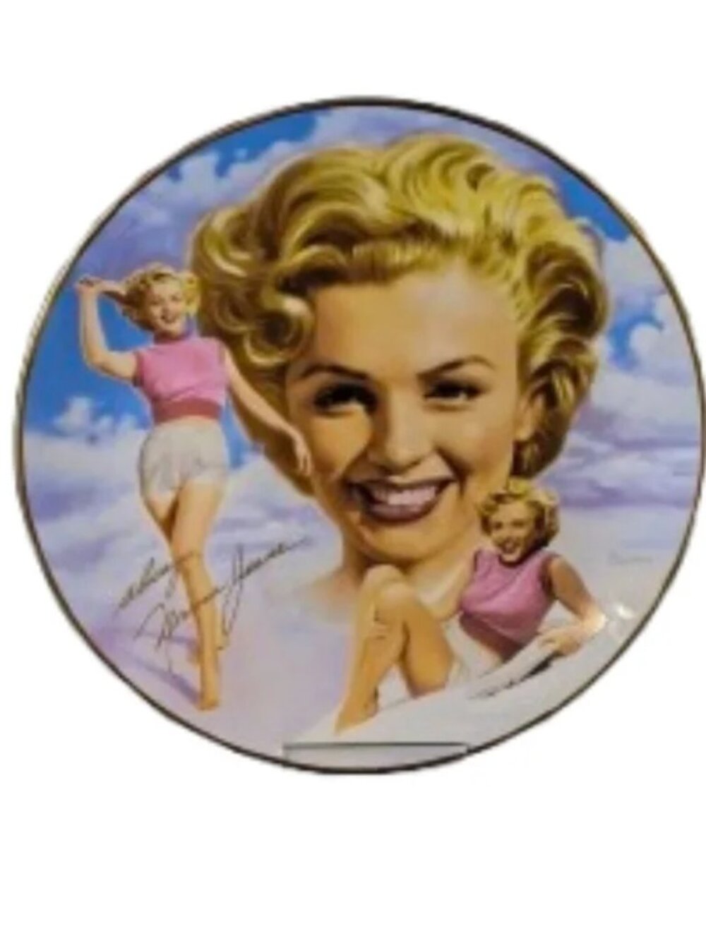 Vintage 1994 Marilyn Monroe collector painted plate  EUC